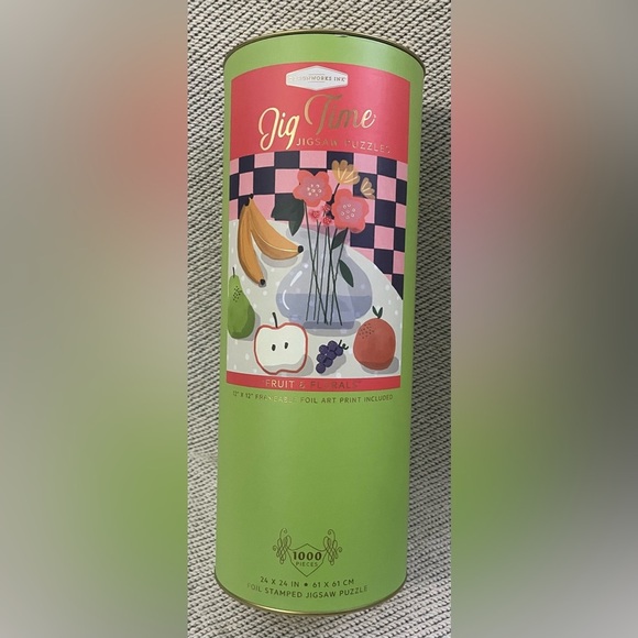 DesignWorks Ink. Jig Time Jigsaw Puzzle - Green and Pink - Picture 1 of 12